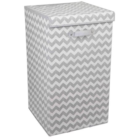 HOME BASICS Chevron Laundry Hamper, Grey SB49909